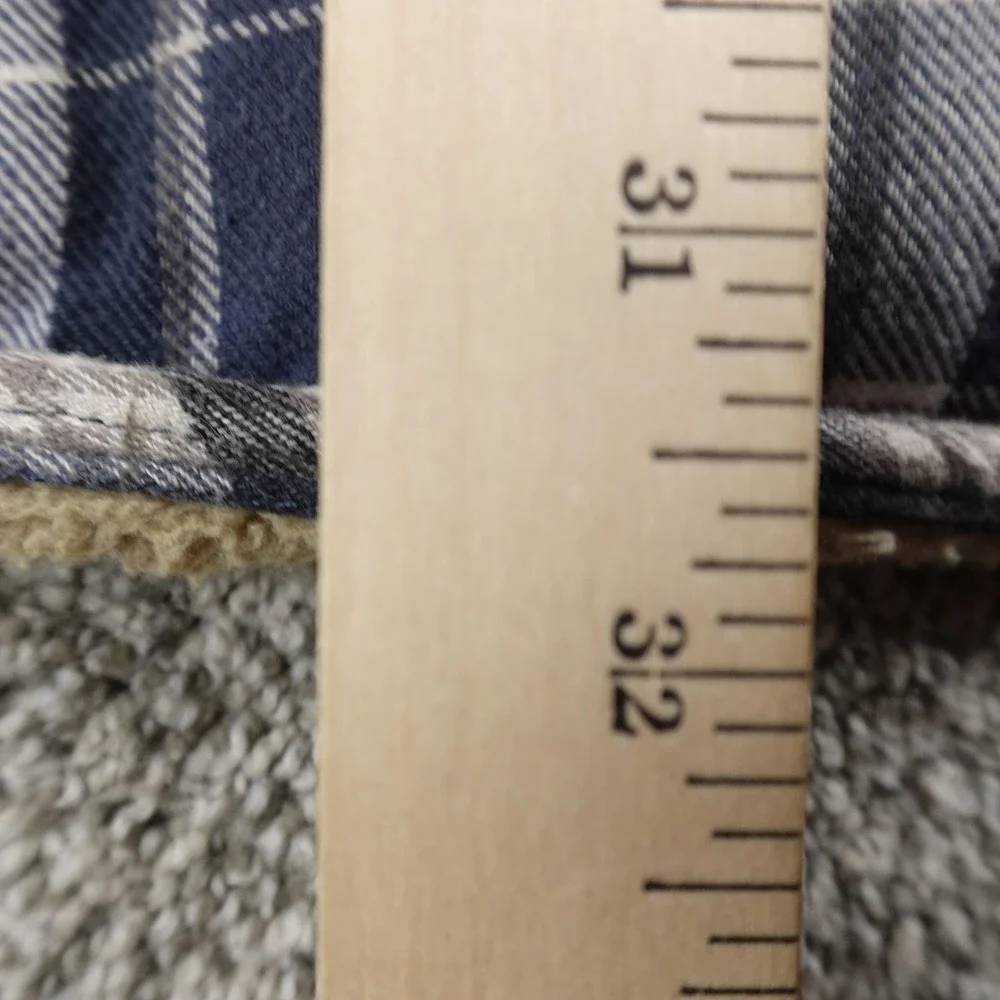 Wrangler Jacket Mens 3XL Blue Plaid Sherpa Lined Flannel Shirt Coat Warm Western